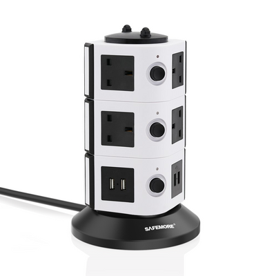 SAFEMORE Power Strip 10-Outlet with 4 Smart USB Charging Station