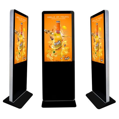 55 Floor standing vertical tv touch screen kiosk 4k indoor advertising player display screen lcd led