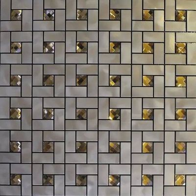 Gold metal medallion mosaic for wall and floor