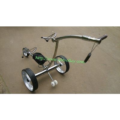 High Grade Stainless steel golf handcart with double brushless motors