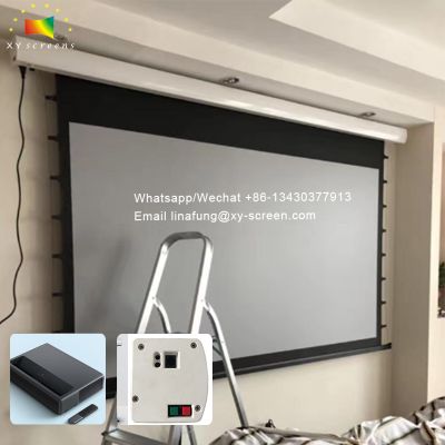 OEM Factory ALR Grey 80-150 Inch Smart Motorized Projector Screen For Ultra Short Throw Projector