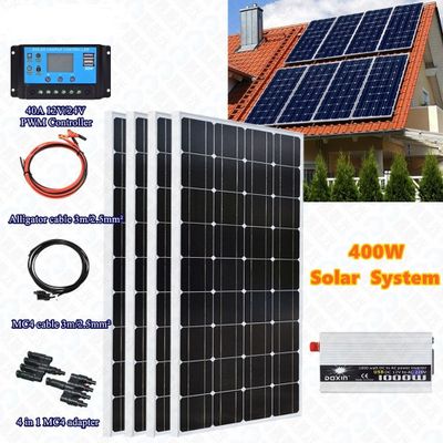 hot selling and durable 4X100W Tempered glass monocrystalline solar power system high efficiency