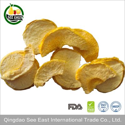 Low fat healthy snacks OEM Welcome Freeze Dried Peach Chips 5-7mm