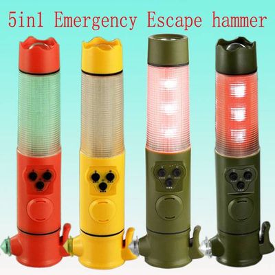 5in1 multifunction auto safety hammer with flashlight