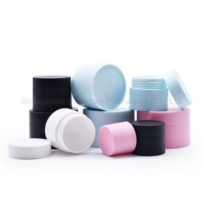 White Blue Pink Cosmetic Cream Jars Plastic Bottles and Jars