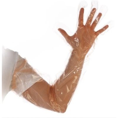 Touchntuff gloves factory price polythene transparent veterinary gloves long arm length