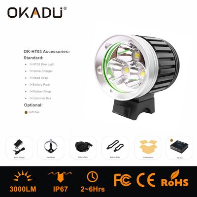 OKADU HT03 High Power Waterproof Cree XM-L T6 LED Head Lights 3000Lumens LED Headlamp