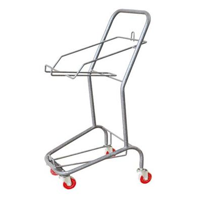 2 Tiers Plastic Basket Trolley With Zinc And Epoxy