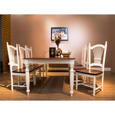 Solid Wood Dining Room Chairs And Table/Rubber Wood Furniture