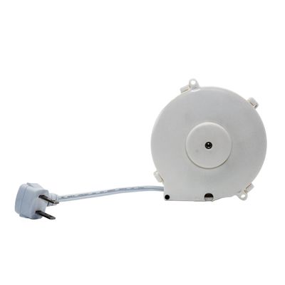Customized White 1.5 Meters 2 Cores Mini Extension Power Cord Reel