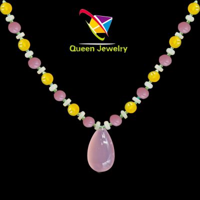 healing gemstone jewelry Natural high-quality Rose Quartz Beads Strand Necklace pendant for Women