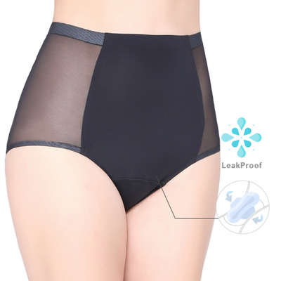 Custom Logo Mesh 4 Layers Period Panties EU Size High Waist High Absorbent Leak Proof Menstrual Pant