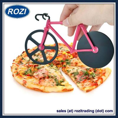Bicycle Pizza Cutter Wheels Kitchen Dinning Stainless Steel Wheels Cutter Tool