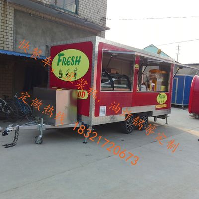 mobile double axles hot dog food truck trailer builder shanghai food trailer cart with generator box