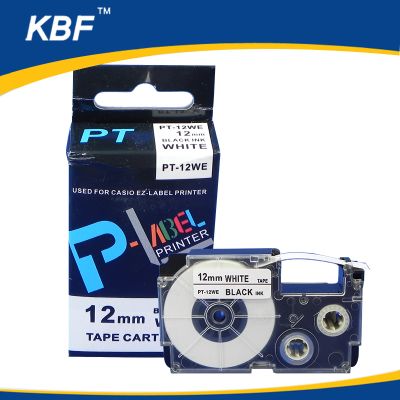 Compatible casio label printer tape 12mm Black on White PT-12WE XR-12WE