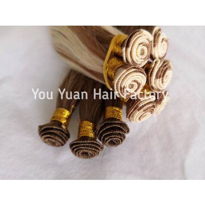 Premium remy Hair Weft Hand Tied Weft Extensions
