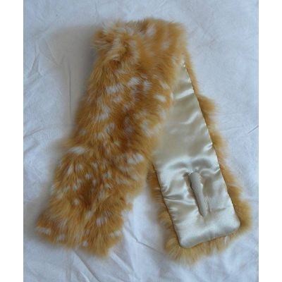 rabbit fur scarf with deer spots printed