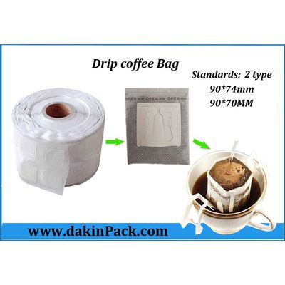 Hanging ear drip coffee bag filter for packaging machine