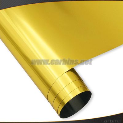 High Quality Gold Stretch Chrome PVC Vinyl Car Wrap 1.52*20m