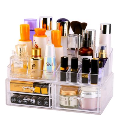 Clear drawer acrylic cosmetic organizer makeup storage box