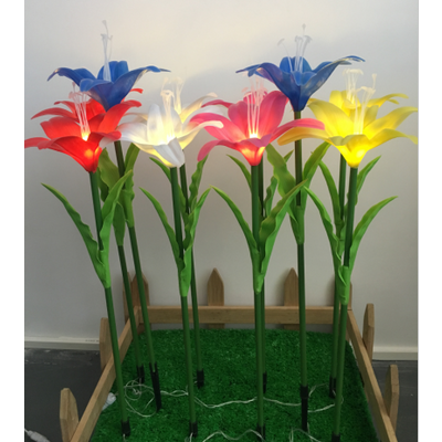 artificial lily with led light for lawn or grass