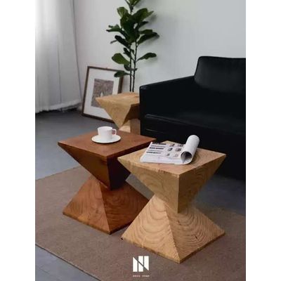 Scandinavian Creative Log Pier Solid Wood Bench Arrangement Root Carved Tea Table Base with Bench