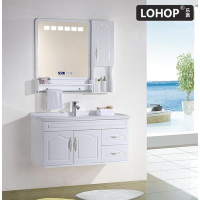 New style PVC bathroom vanity, European style with intelligent mist removing mirror, countertop