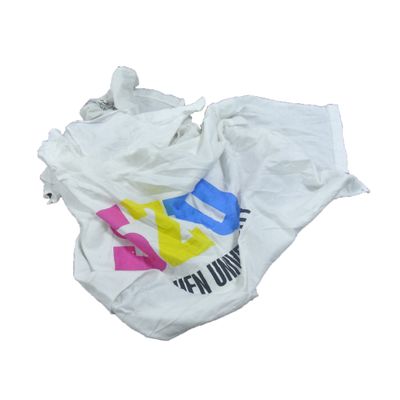 White t-shirt cotton rags with logo