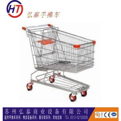 zinc plated metal supermarket shopping trolley cart for sale