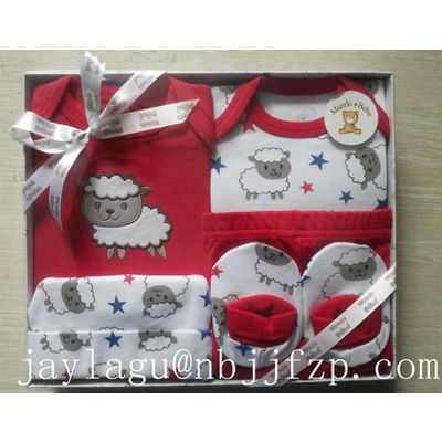 5pcs new born baby gift set/baby clothing set