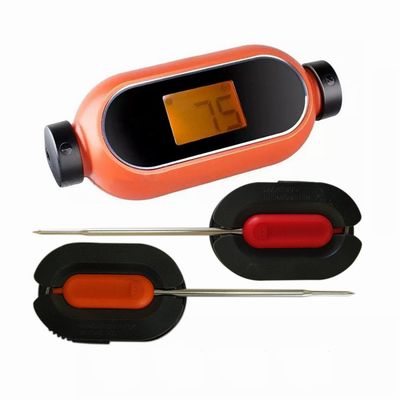 2 Probe candy shape bluetooth food meat thermometer wireless with orange backlight lcd display