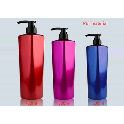 New Design 300ml 500ml 750ml Colorful Empty Pet Plastic Shampoo Bottle