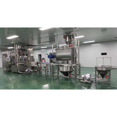 Powder mixng and filling production line