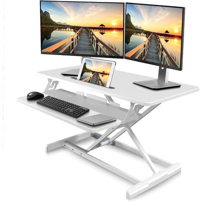Altus Height Adjustable 880mm Stand Up Desk Converter Sit to Stand Tabletop Dual Monitor Riser Works