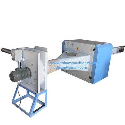 Fiber opening and pillow filling machine with single nozzle