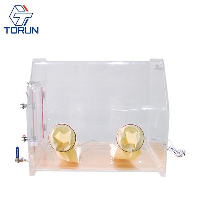 Lab Bench-top Acrylic Transparent Glovebox With Optional Box Sizes Customized Acrylic Glovebox