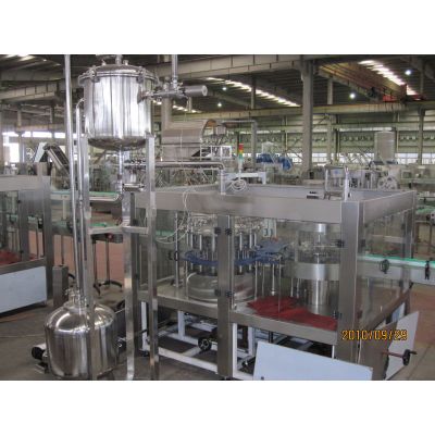 Automatic fruit juice beverage production line / PET bottle juice hot filling capping packing machin