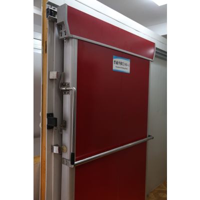 red manual sliding door