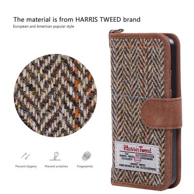 Harris Tweed Fabric Wallet Retro Royal Phone Case Cover For iPhone 6