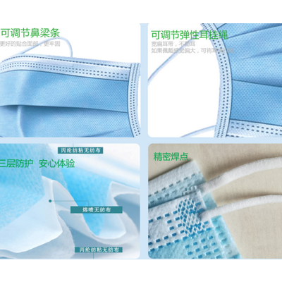 three layers Sterilized medical surgical mask