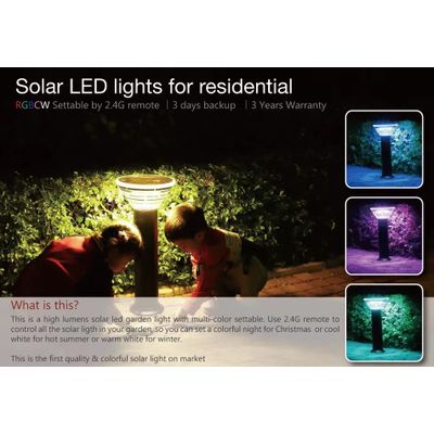 RGB solar bollard lights