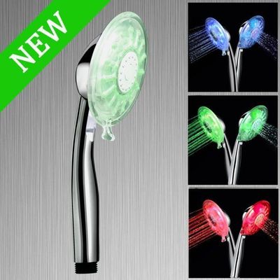 Temperature controlled colors changing led rain shower head