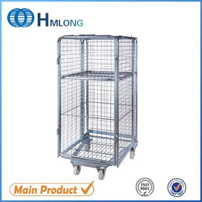 Insulated metal steel wire mesh cargo storage roll container