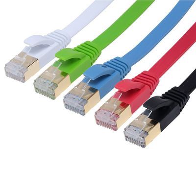 Flat cable 32awg patch cord gold plated CAT7 RJ45 hot sale