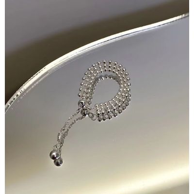 Chain Pull Silver Plated Fashion Design Women's ring