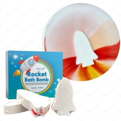 Rocket design multi color nice scent children fun rainbow bath bomb