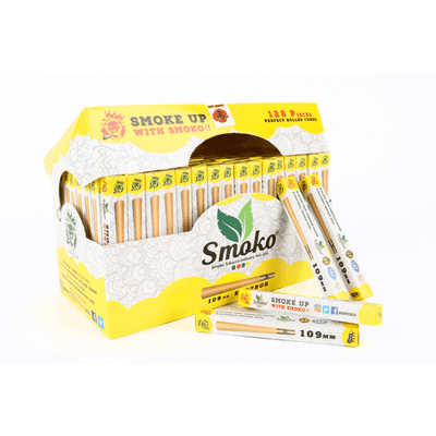 Smoko Pre Rolled Cones 128 (Unbleached) Pre Rolled Cones with Tips & Packing Tubes Included