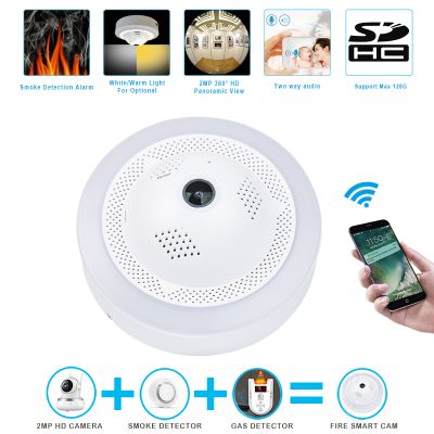 New Technology Fire Smoke/Dangerous Gas Alarm Network CCTV Security WiFi HD IP Camera