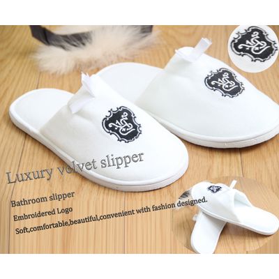 cotton velour disposable slipper eva sole Hot sale