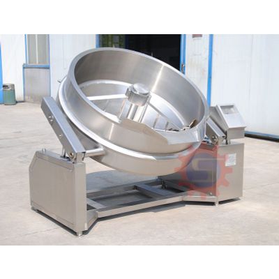 Tomato sauce jacketed kettle with mixer   Steam industrial wok   Gas industrial wok supplier